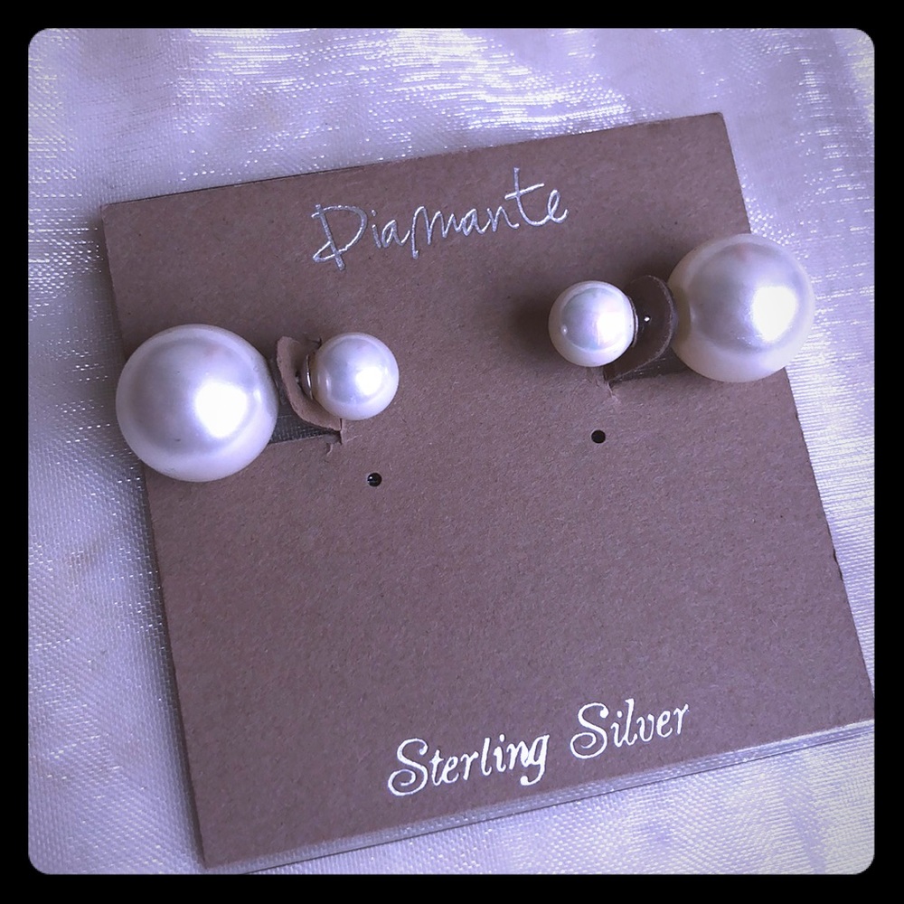 Double Studded Pearl Earrings